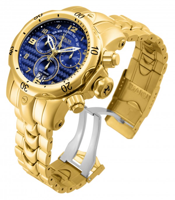 New Invicta 17635 Men S Venom Reserve Chronograph Blue Dial Gold