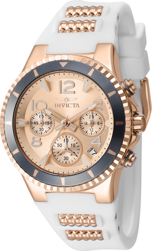 Invicta 36609 Orologio Uomo Cronografo Quarzo - Cassa 50mm Oro Giallo, Cinturino Silicone Blu, 10 ATM