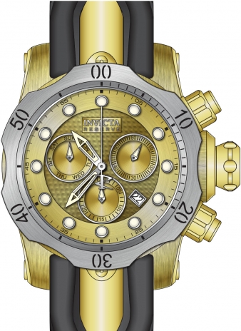 Reloj Invicta para hombre 16151 correa de goma negra tablero dorado con  cronógrafo 