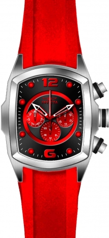 Nvicta Men's Strap Watch outlet - Lupah Gunmetal & Silver Dial Black & Red Rubber