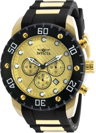 New Invicta Men's 52mm Pro Diver COMBAT SEAL Black/Gold Dial Chrono S.S  Watch 886678303090