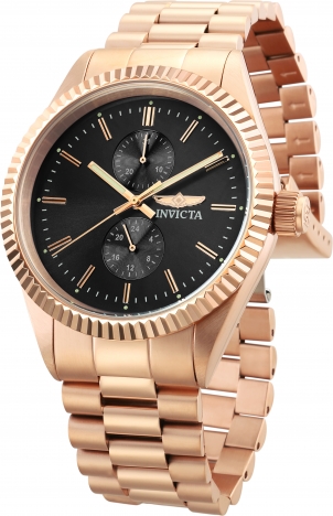 Invicta Men´s Watch Specialty Quartz Charcoal Dial Rose Gold
