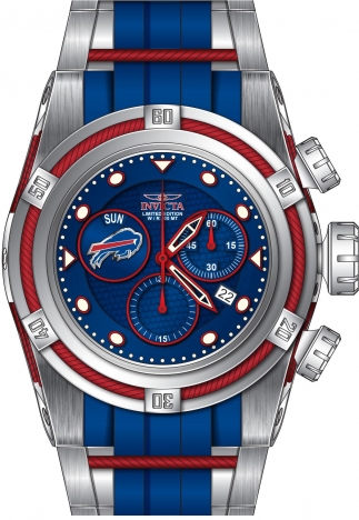 Invicta NFL New England Patriots Men's Watch - 53mm, Steel, Blue, Red (41432)