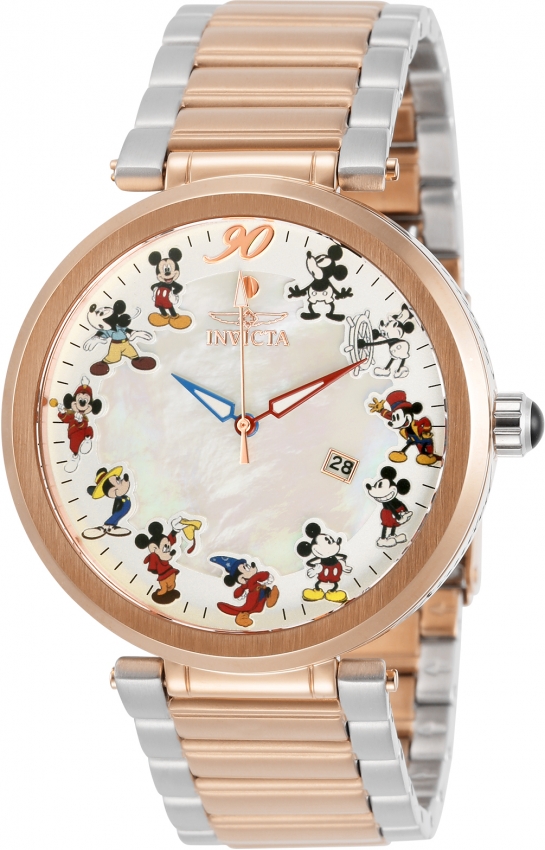 Jewellery Watches Wrist Watches Womens Wrist Watches Invicta Disney 90th Anniversary Limited Edition 30834 45mm Men's Quartz Stainless Steel Watch with Mother of Pearl Dial 
