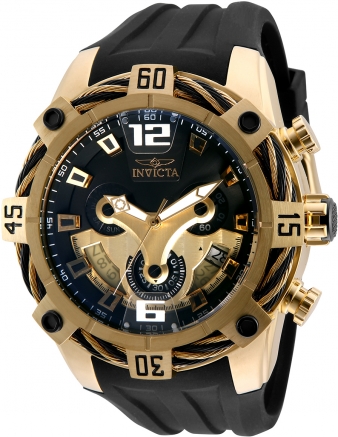 INVICTA クロノグラフ ゴールド ブラック Invicta Men's Watch Pro Diver Chronograph Black and Gold