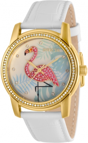 Invicta Angel Women's Watch – 20mm Stainless Steel Case, Gold Dial, Quartz Movement, 3 Bar Water Resistant