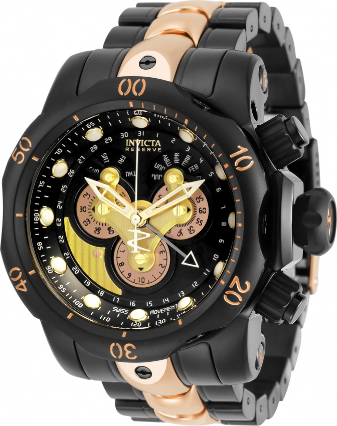 Black and rose 2024 gold invicta watch