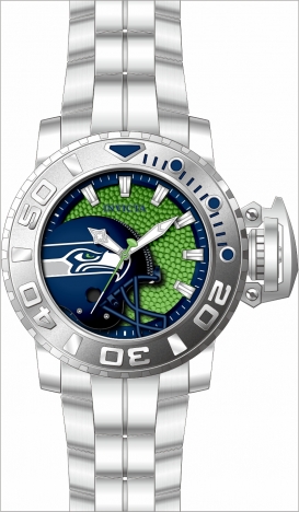 Seattle Seahawks Time! NFL Stainless Steel Ana-Digi Watch