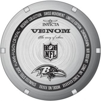 Invicta NFL Baltimore Ravens Men's Watch - 52mm, Purple, Steel (35803)