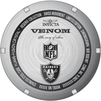 Pre-owned Invicta Nfl Las Vegas Raiders Men's 47mm Throwback Logo Limited  Watch 37235