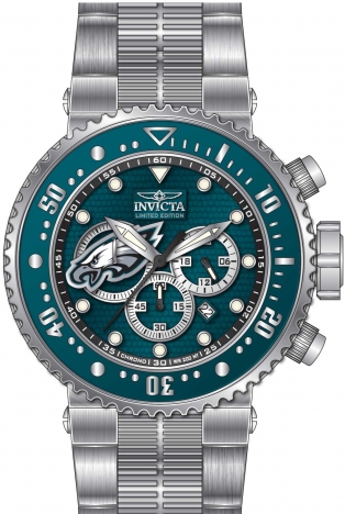 Invicta, Accessories, Nwot Invicta Mens Nfl Philadelphia Eagles Watch  525mm Steel Green