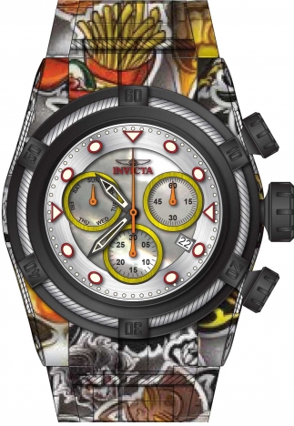デザイン性抜群★グラフィティ INVICTA Bolt ZEUS 43859 Invicta Bolt Zeus Hydroplated Bracelet Graffiti White