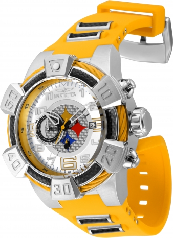 Invicta NFL Pittsburgh Steelers Men's Watch - 52mm, Yellow, Gunmetal (35777)