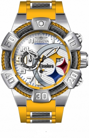 Invicta NFL Pittsburgh Steelers Bolt Yellow Chronograph Silicone