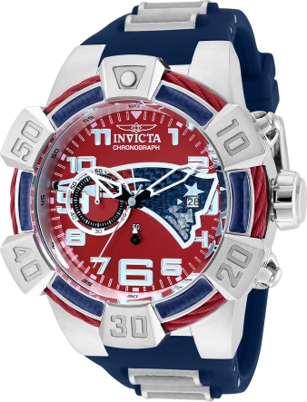 Invicta nfl men's 52mm bolt zeus quartz chronograph silicone strap watch best sale