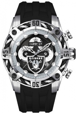Invicta NFL Las Vegas Raiders Black Dial Men's Watch 35838 886678438730 -  Watches, NFL - Jomashop