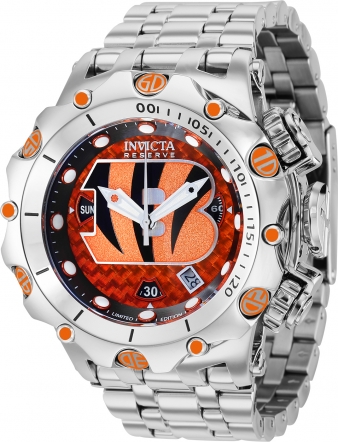 Men's NFL Stainless Steel Orange Dial Watch