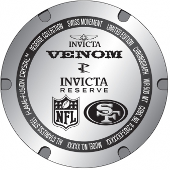 Invicta NFL San Francisco 49ers Black Dial Men's Watch 36179