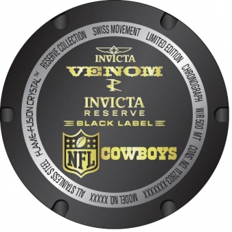 Invicta NFL Dallas Cowboys Chronograph Black Dial Mens Watch 36163