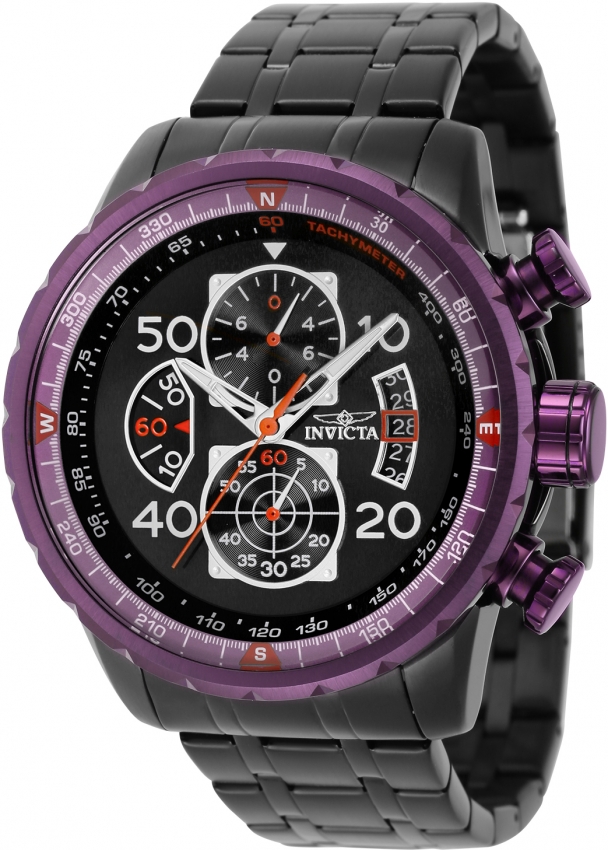 INVICTA インビクタ　腕時計　クォーツ　 AVIATOR シリコンバンド インビクタ INVICTA 腕時計 メンズ パープル 新品 クォーツ 電池