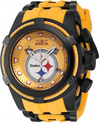 Invicta NFL Pittsburgh Steelers Quartz Black and Silver Dial Men's