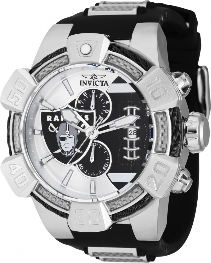 Invicta NFL Las Vegas Raiders Men's Watch - 52mm, Black, Gunmetal (41577)