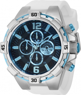 Stainless steel deals blue tint Invicta watch 50.5mm