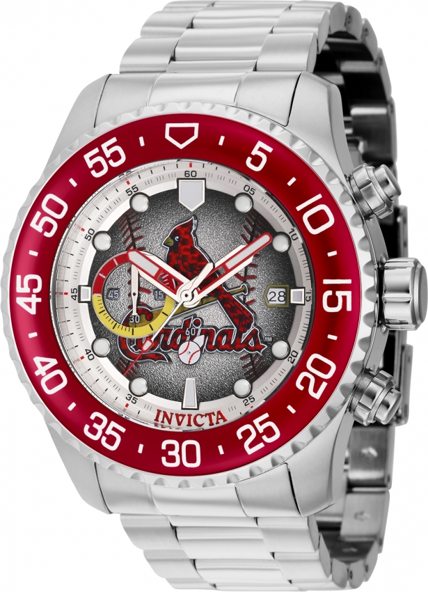 Men's St. Louis Cardinals Silver Stainless Steel Bracelet Wristwatch