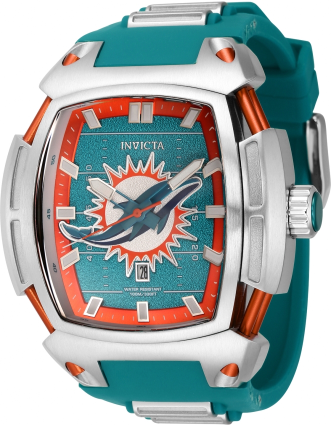 Invicta Nfl Miami Dolphins Quartz Orange Dial Watch in Blue for Men