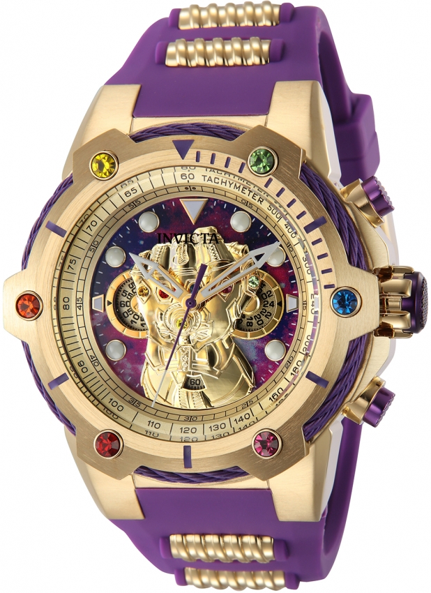 Amazon.com: Invicta Marvel Thanos Men's 52.5mm Stainless Steel and Silicone  Gold dial Quartz Watch : Invicta: Clothing, Shoes & Jewelry