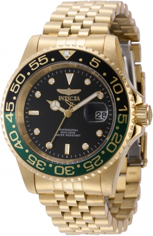 Invicta Pro Diver Men 40mm Stainless Steel Gold Black dial Quartz Watch 
