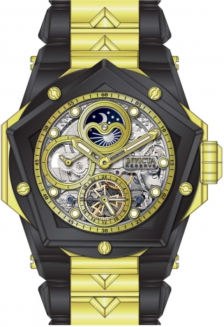Invicta Reloj automático de acero inoxidable Helios 2.126 in para hombre,  oro (Modelo: 44602), Oro, Moderno