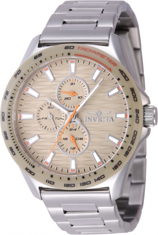 Invicta 47552 – Orologio Uomo Al Quarzo, Collezione Racing, Cassa 44mm Beige, Cinturino In Acciaio