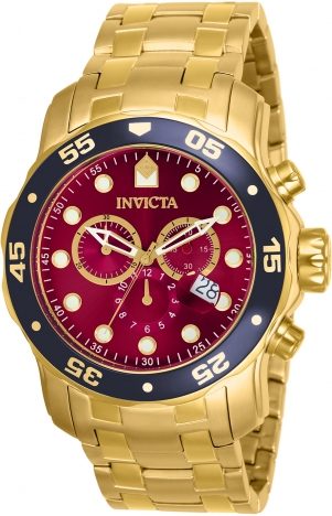 invicta gold watch red face